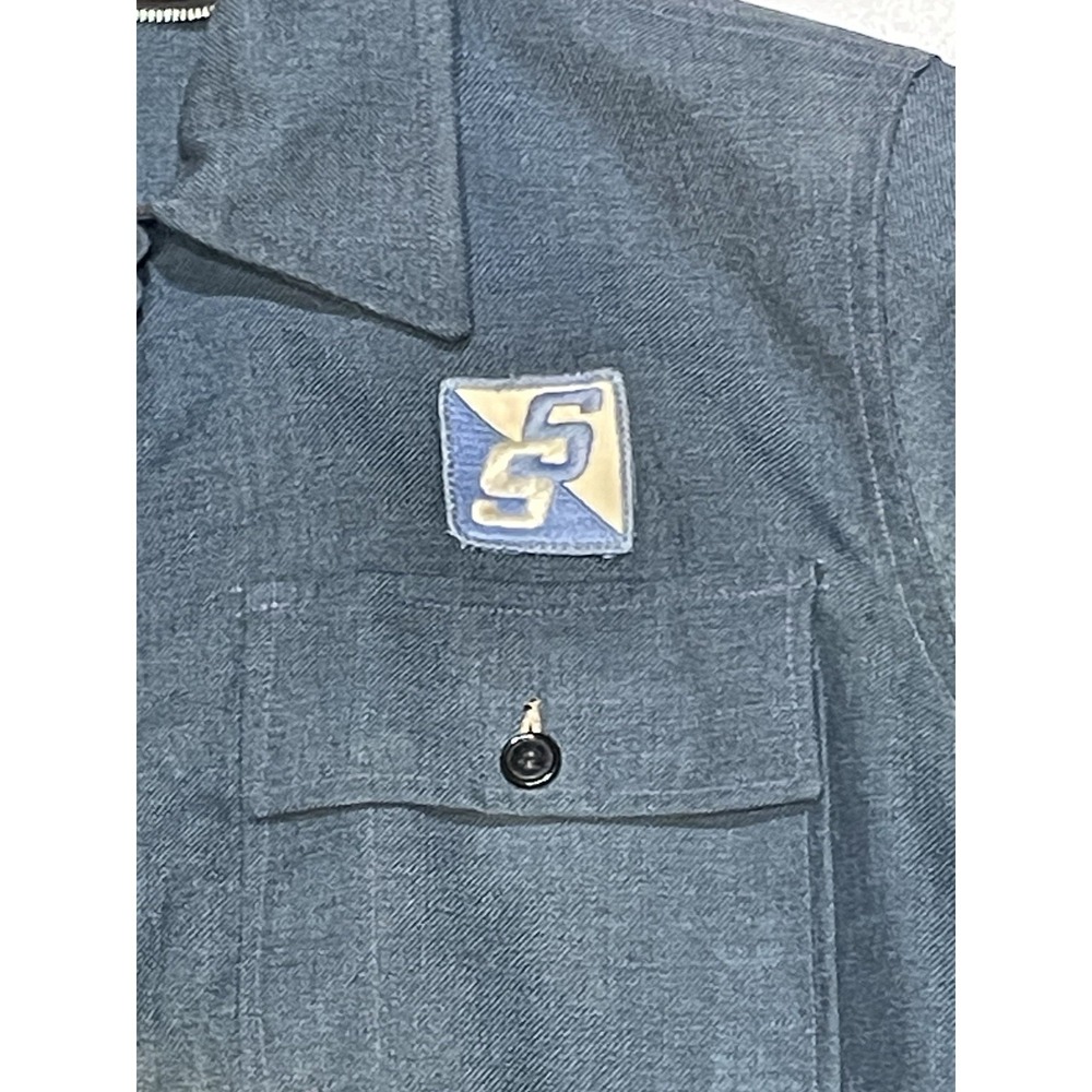 Vtg 50s Uniform Co Jacket Lightning Zip Service Technician Blue 22x25 - Picture 2 of 13
